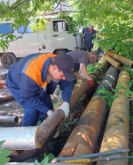 В г. Пучеже оперативно меняют участок трубопровода с горячей водой
